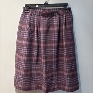 Vintage Pendleton Women's Sz 6 Wool Purple Plaid Pencil Skirt Old Money Academia